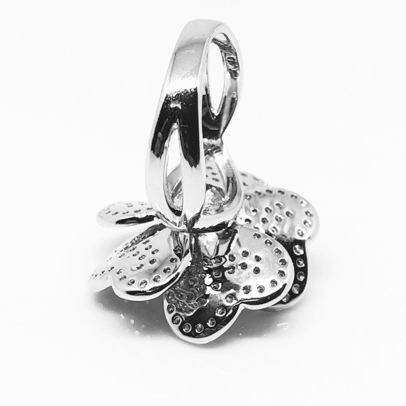 PP AAA CZ Hearts inside Heart Petals 27mm Sz 8.5 - Picture 6 of 8